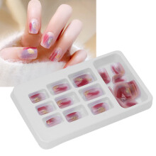 24 Stück Damen Fake Nägel Vollabdeckung mit 12 Größen, Einfaches Nagelpflege-Tool
