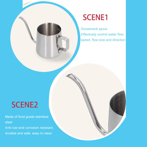 Bollitore da caffè a collo d'oca da 350 ml, 186 mm L Inox 2