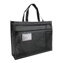 Transparent Mesh Artist Folder | Waterproof A3 Tote Organizer With Handle And Zipper | Posters Paintings Black