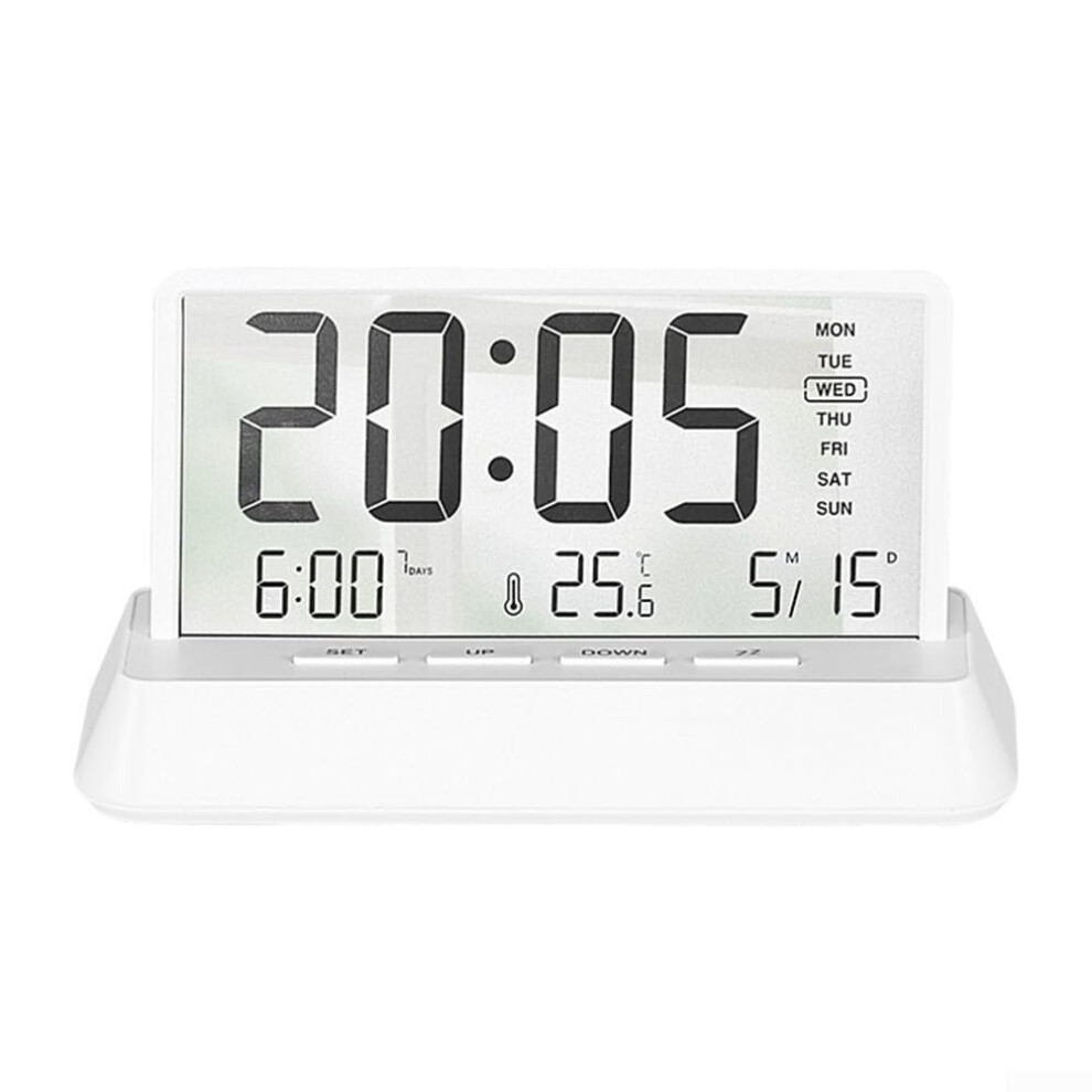 Digital Wall Clock With Transparent Design, Temperature Reading, Alarm, Snooze Function (C)