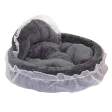Ruffled Pet Princess Bed Kitten Puppy Huwelijkscadeau-Grijze S