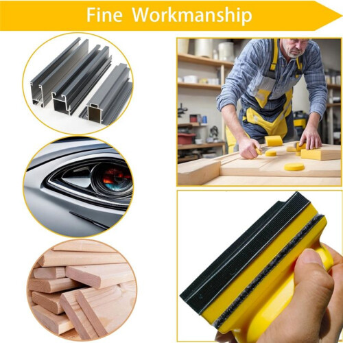 16 PCS Hand Sanding Block Set - Hook and Loop Soft and Durable Foam Material Assorted Sanding Pad Hook Backing Plate 1