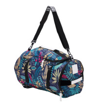 Große Kapazität blauer Polyester-Print-Rucksack für Outdoor-Reisen