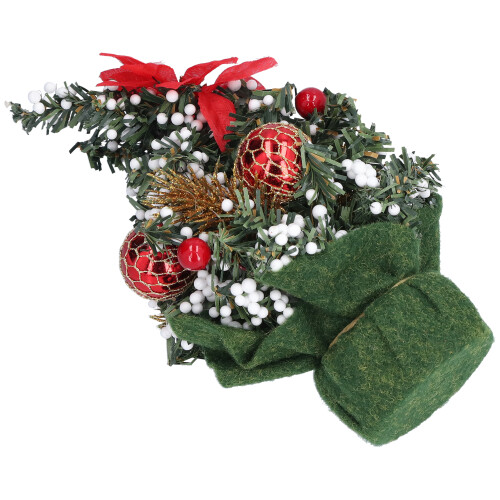 Mini Bright Red Artificial Christmas Tree Desktop Decor 20cm 2