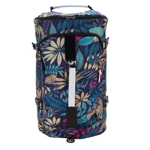 Multi-Carry Printed Backpack Waterproof Blue Maple Leaf Design 1