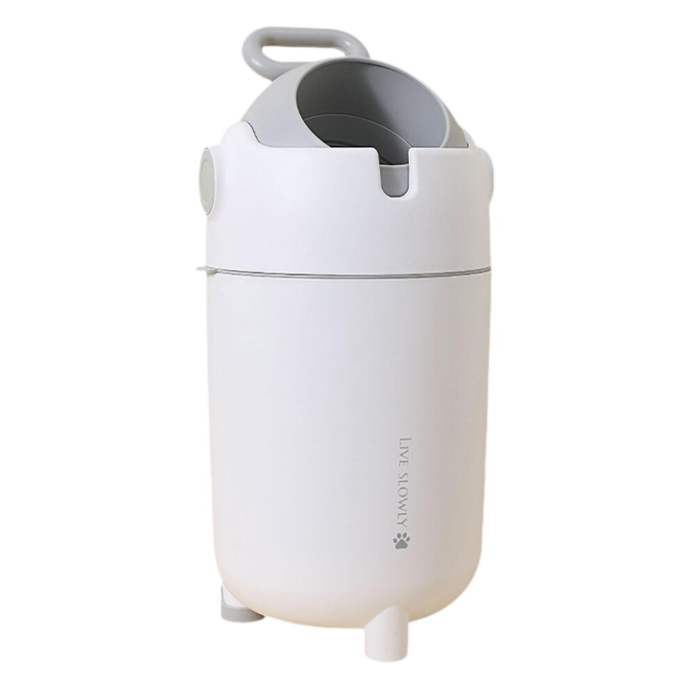 Diaper Trash Can with OdorSealing Lid, 12L Large Capacity PP Bin for Bathroom and Bedroom