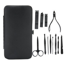 Kit per manicure e pedicure di qualità professionale, 12 strumenti per unghie in acciaio inossidabile con manici antiscivolo per una cura di