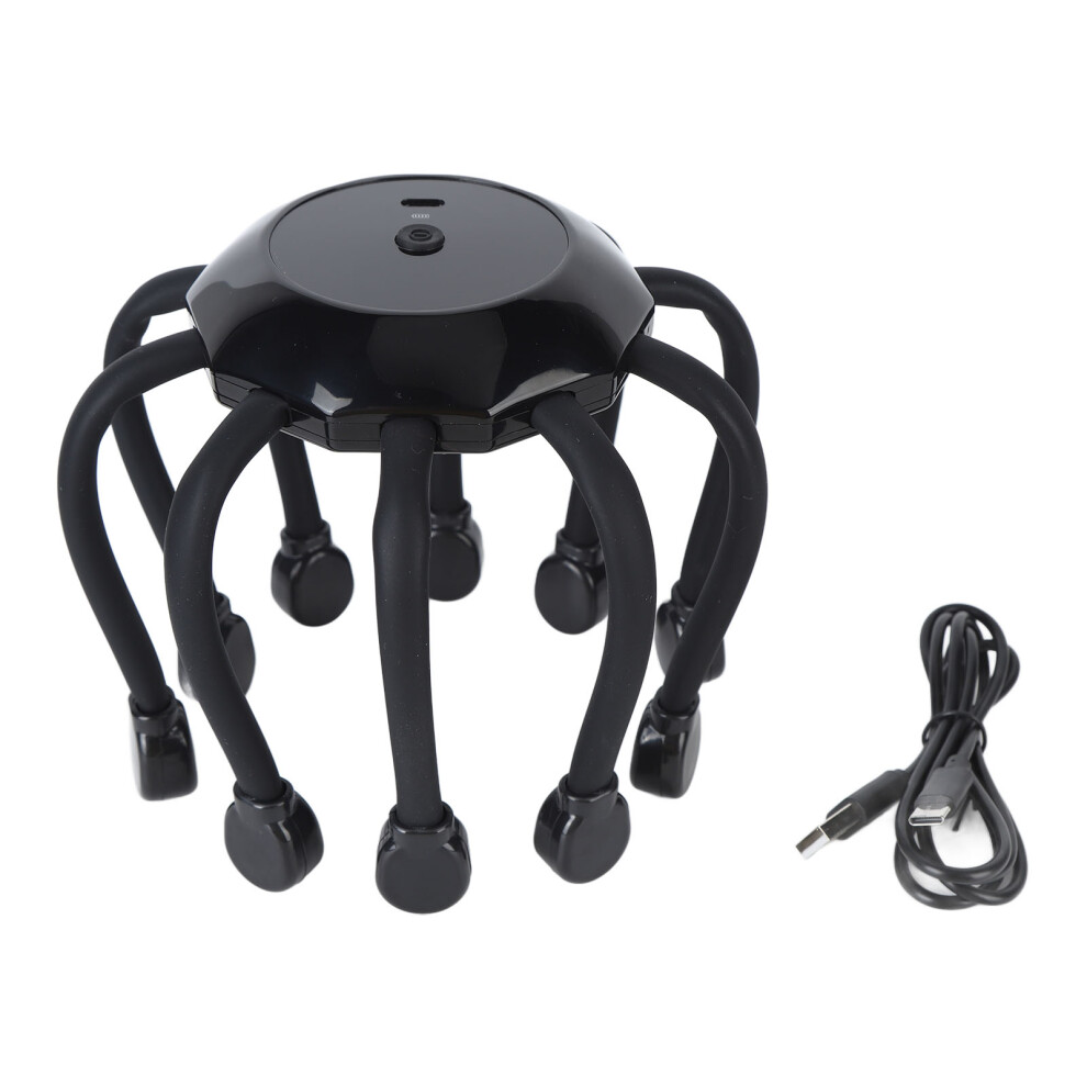 Portable Bliss: Scalp Massager for Stress Relaxation, Vibrating Massage Coverage with Smart Timing for Athletes, Office Workers, & Drivers (Black)