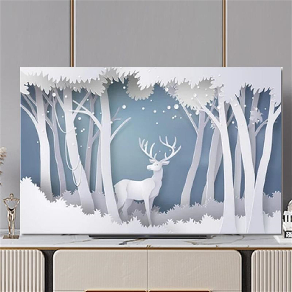 65 Inch Tv Screen Dust Cover Elastic Universal Fit With Snowflake Design For Screen Protection 9199774238540