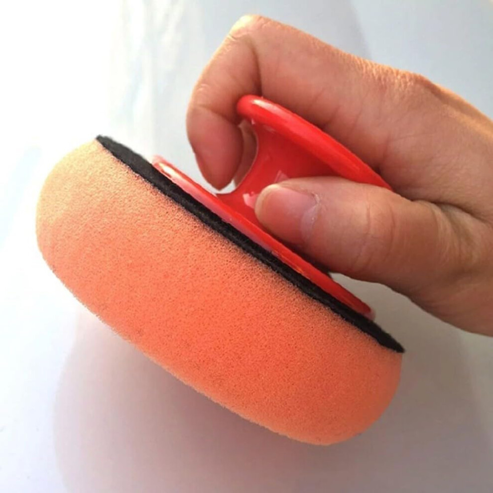 Car Detailing Sponge With Handle, 6Pcs Waxing And Polishing Pad Set For Interior And Multisurface Cleaning 9199774238588