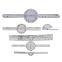 Adjustable Angle Protractor with Multi Scale Display, Transparent Orthopedic Angle Ruler for Wide Application Goniometer Use, Plastic Goniometer for