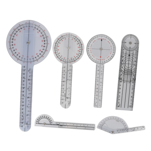 Adjustable Angle Protractor with Multi Scale Display, Transparent Orthopedic Angle Ruler for Wide Application Goniometer Use, Plastic Goniometer for 2