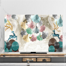 TV Cover Decorative Soft 3D Elk Pattern Universal Elastic Dust Protection For 3280 Inch TV/Monitor Ginkgo Biloba 4043 Inch
