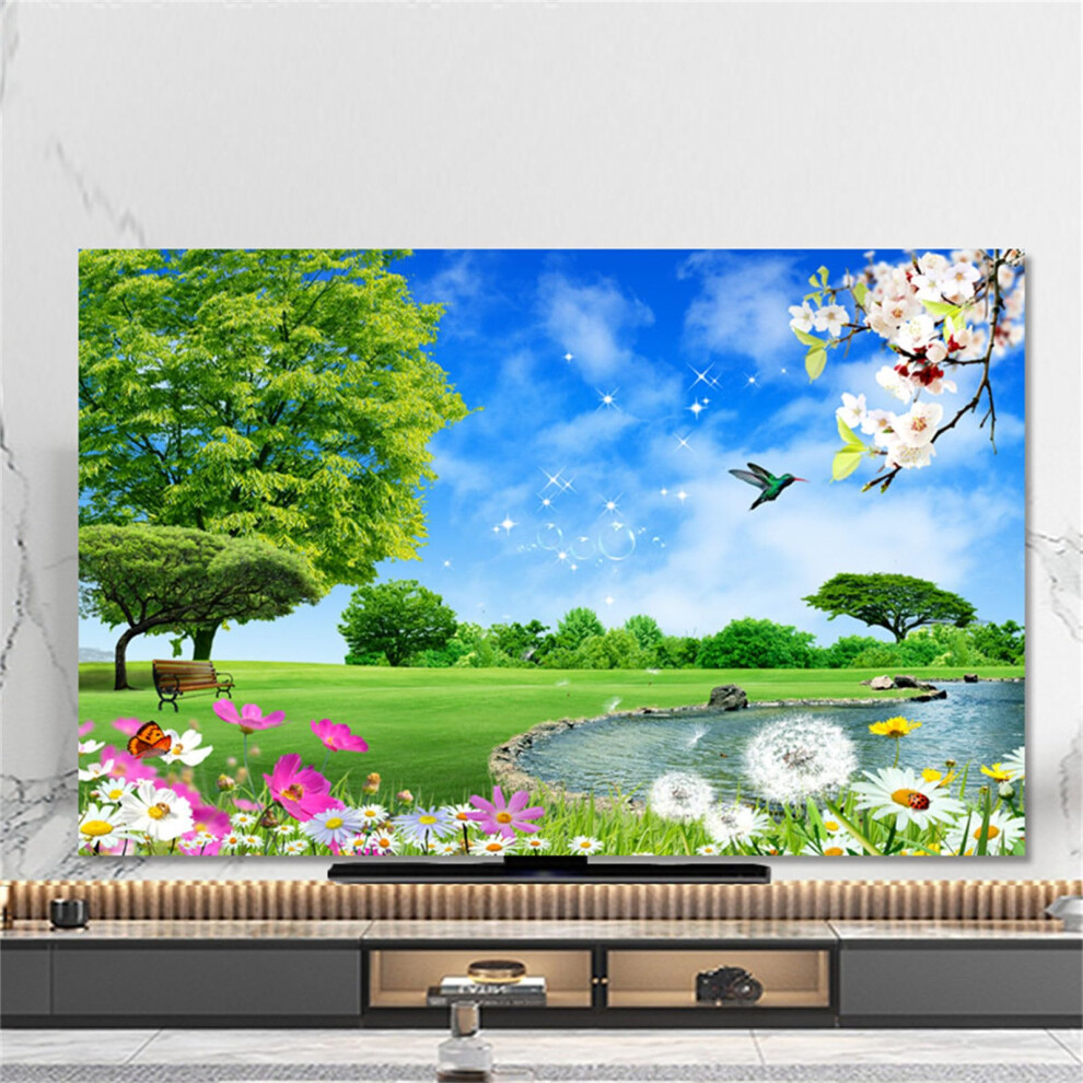 Tv Cover 3280 Inch Universal Elastic 3D Forest Pattern Daisy 4952 Inch Dust Cover 9187378595695