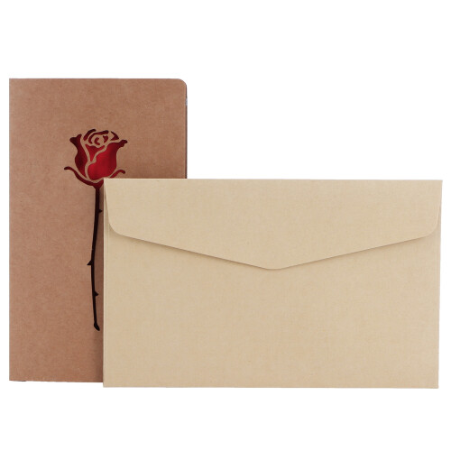 3D Pop Up Rose Card Οικολογικές ευχετήριες κάρτες από φυσικό μπαμπού Ευέλικτες κάρτες 2