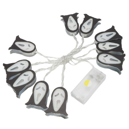 Ηλιακά φώτα σε σειρά Ghost, 10 LED τσιπ με θέμα το Halloween, λειτουργία με μπαταρία F5, υψηλή 1
