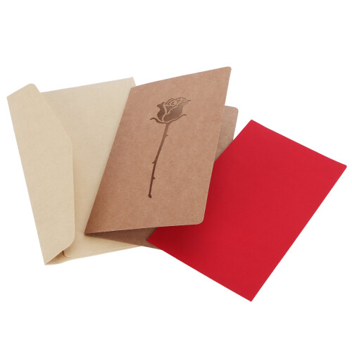 3D Pop Up Rose Card Οικολογικές ευχετήριες κάρτες από φυσικό μπαμπού Ευέλικτες κάρτες 1