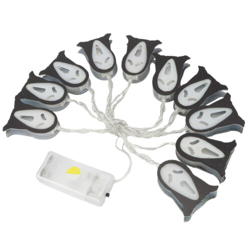 Ηλιακά φώτα σε σειρά Ghost, 10 LED τσιπ με θέμα το Halloween, λειτουργία με μπαταρία F5, υψηλή 2
