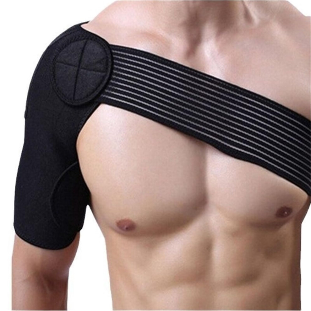 Black Rotator Cuff Shoulder Brace Elastic Adjustable Outdoor Unisex Shoulder Compression Relief Strain Prevention