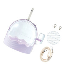 Portable Carrier Cage with Water Bottle-Purple with shoulder