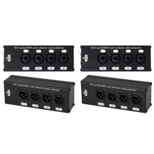 2 Paar 4-Kanaals 3-Pins XLR of 6,3 mm Audio en DMX Via Netwerkkabelverlenger, DMX512 Netwerksignaalverlenger Mannelijk + Vrouwelijk