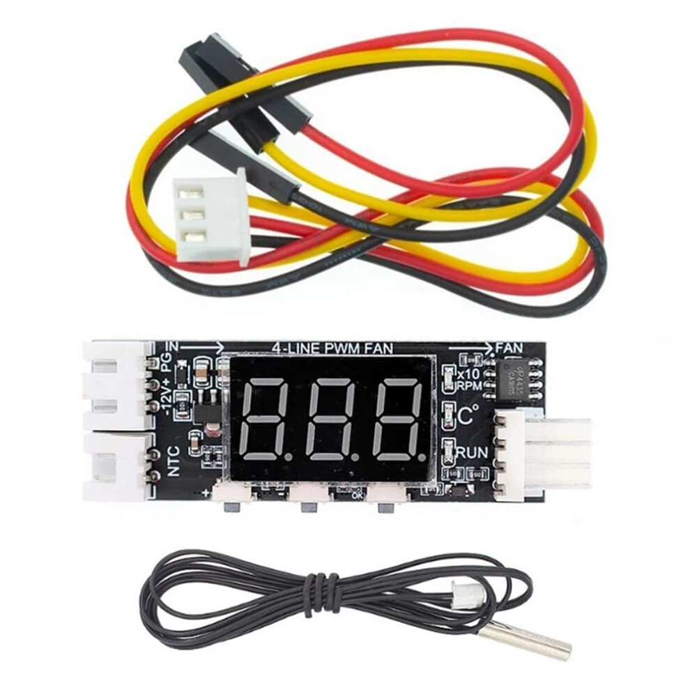 12V Pwm 4Wire Fan Temperature Control Speed Controller Chassis Mount Noise Reduction Module Compatible With 12V Pc Fans 9347817833041