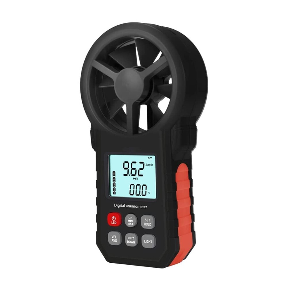 Digital Anemometer Handheld Wind Speed Meter Temperature Backlit Display Max Min Avg Readings For Hvac Installation 9347817827514