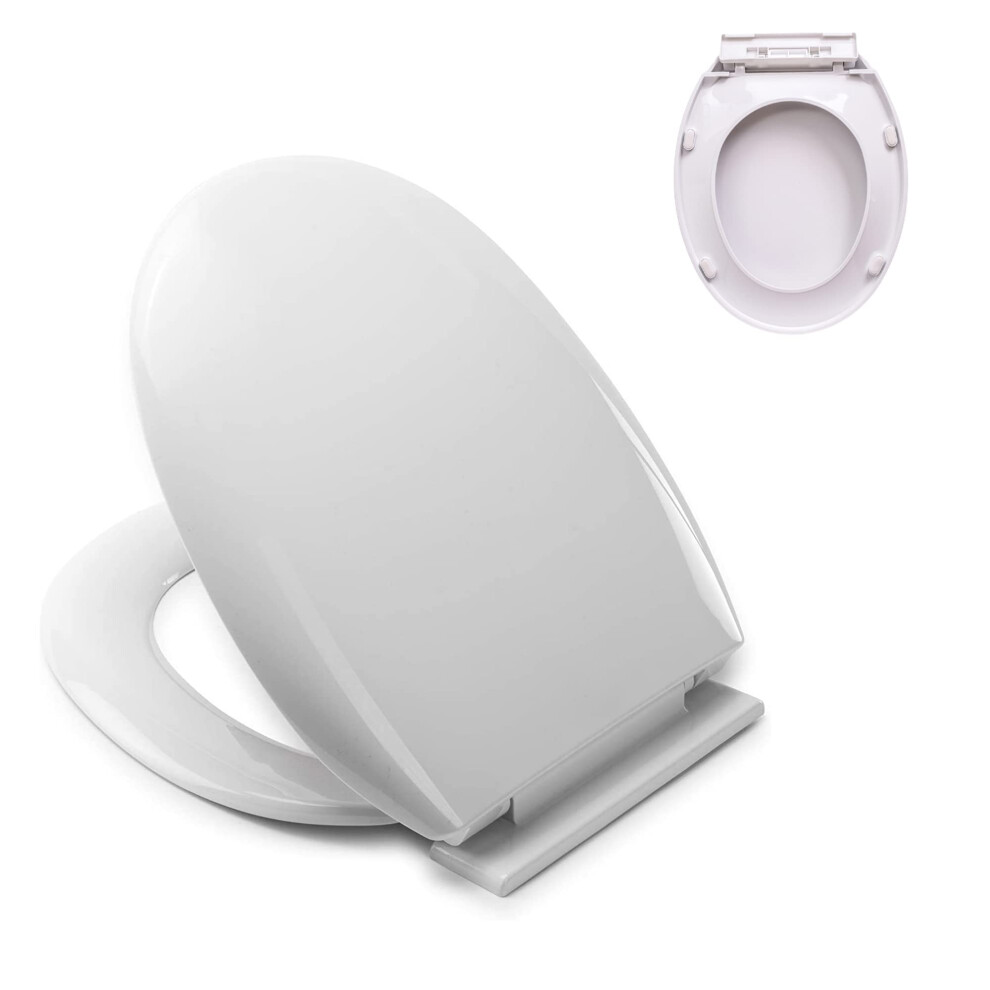 Toilet Seat Duroplast Soft Close Warm White O Shape Plastic Loo Seat 9187378597200