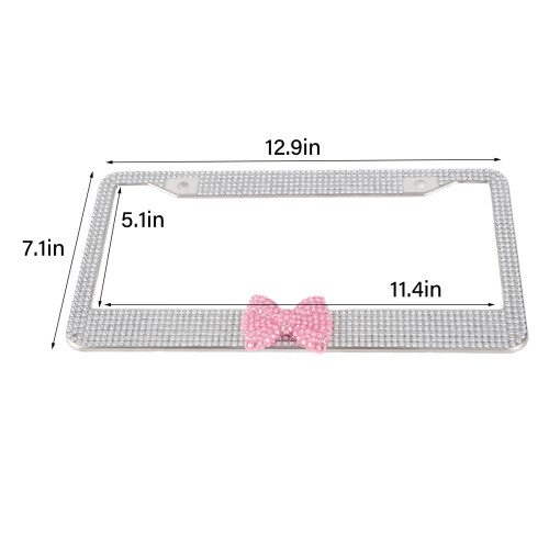 Scratch-Proof Rhinestone License Plate Mount Easy DIY Install 2