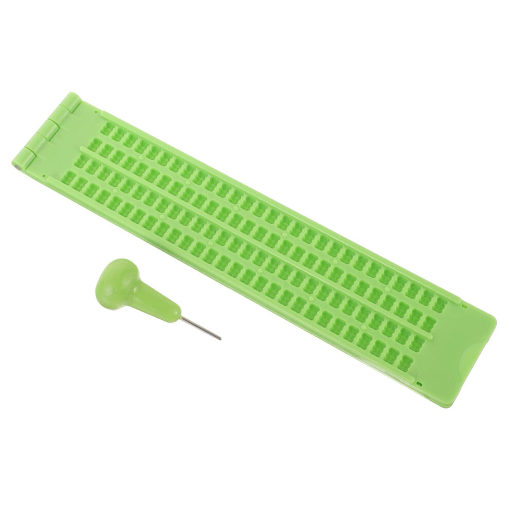 Plastic Braille Writing Kit With Stylus Lightweight Flexible Tactile Board Visually Impaired