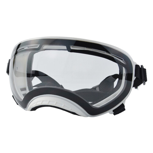 Dog Glasses Pet Adjustable-white frame transparent  lens