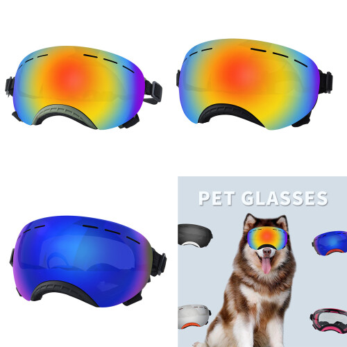 Dog Glasses Pet Adjustable-white frame transparent  lens 1