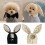 Knit Rabbit Ears Shape Hat for Cat Christmas-Black S 3
