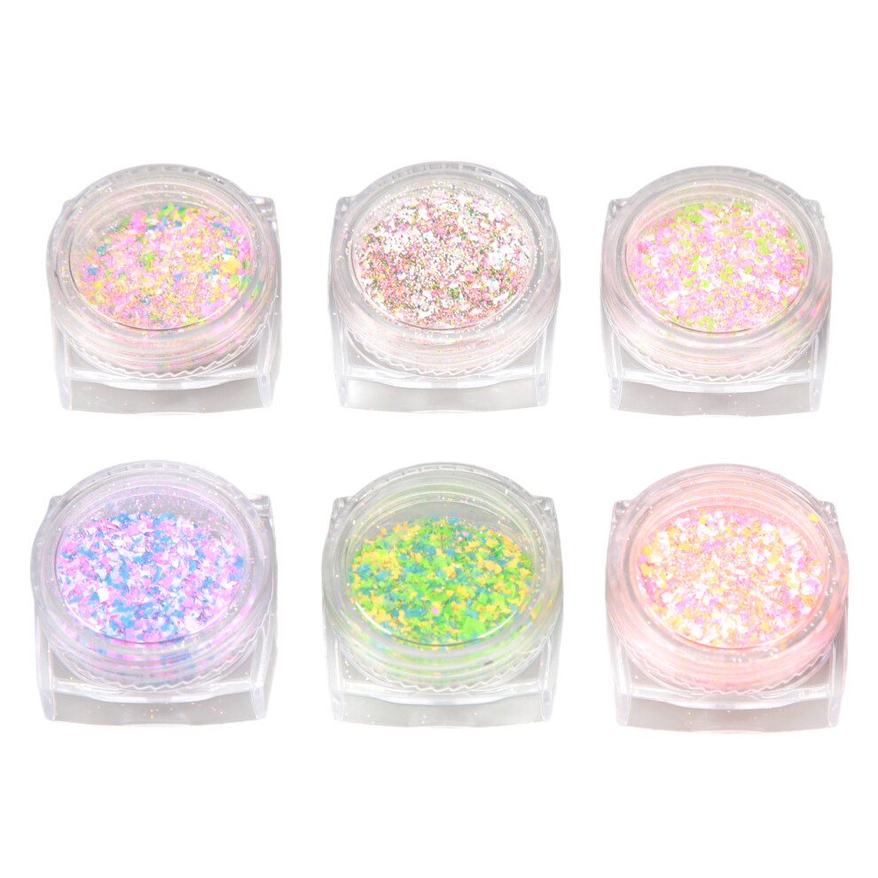 Sugar Effect Nail Glitter Powder, Vibrant Colors For Nail Art Decoration And Reflective Finish With Multifunctional Pigment Dust For Nightclubs