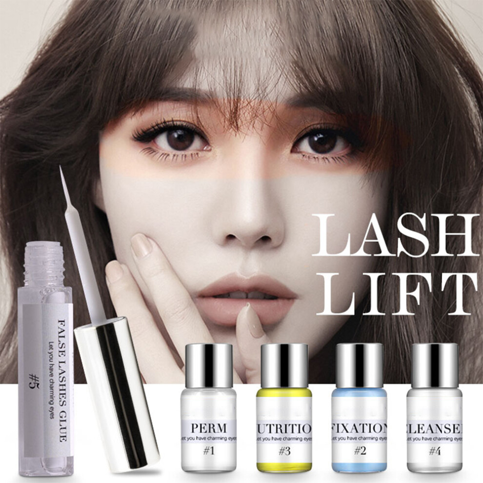 Eyelash Perm Kit Lash Lift Tools, Improved White Milky Glue Non Irritating Ingredients Long Lasting Dreamy Curled Lashes For Salon & Home