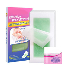Waxing Kit for Hair Removal, Long-lasting Smoothness Beeswax Strips 40PCS with Nourishing Oil Cotton for Face Bikini Legs Underarms Multiple Body Par