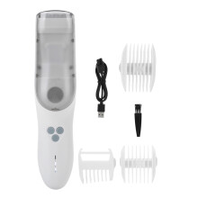 Máquina de cortar cabelo para bebês com aspirador, silenciosa e ideal para crianças. Recarregável, sem fio e à prova d'água IPX7, com função
