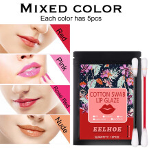 Rouge à lèvres effet coton-tige, gloss waterproof non collant, teinte à lèvres hydratante longue tenue et glamour, idéale pour toutes les