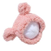Cat Cartoon Bear Ear Cap Warm Plush Hat Lovely Dog Cat-peach