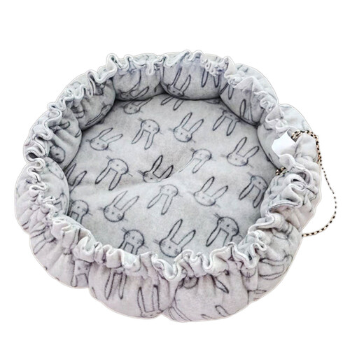 Winter Plush Pet Bed House Drawstring Design Mat Washable-S 12