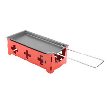 Raclette Grill with NonStick Carbon Steel Tray Set, Mini Tabletop Cheese Melter for Home Kitchen
