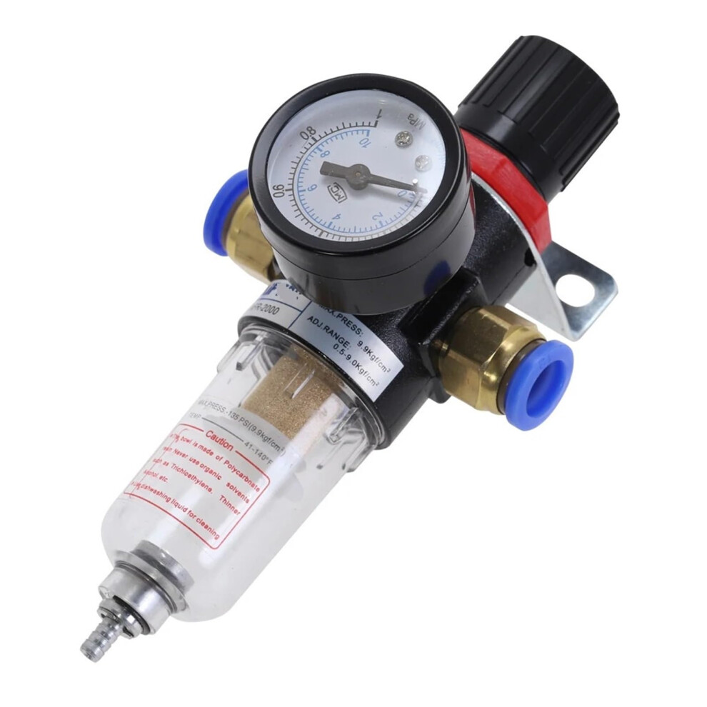 Afr2000 Pneumatic Filter Regulator With Gauge 1/4 Inch Port For Air Compressor Pressure Control 9187378598283