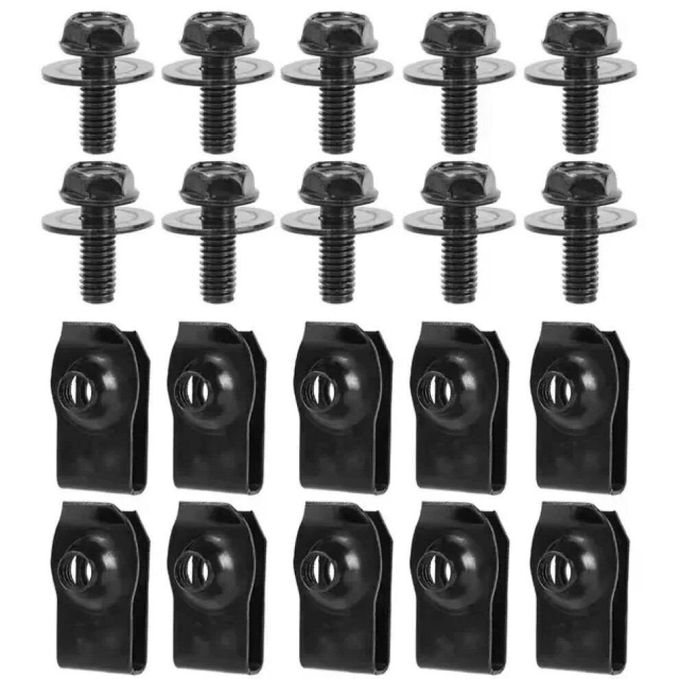 Car Fastener Clips Set With U Nut Clips And Screws For Bumper Fender, Corrosion Resistant 20Pcs 9347817828818