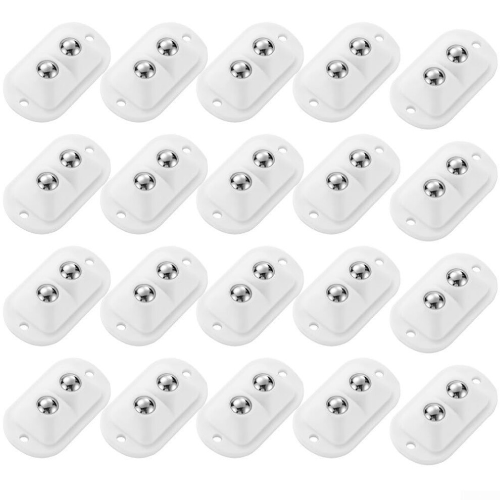 Sticky Caster Wheels Set Of 20 White No Tools Needed For Smooth Rolling On Small Furniture And Equipment 9187378598405