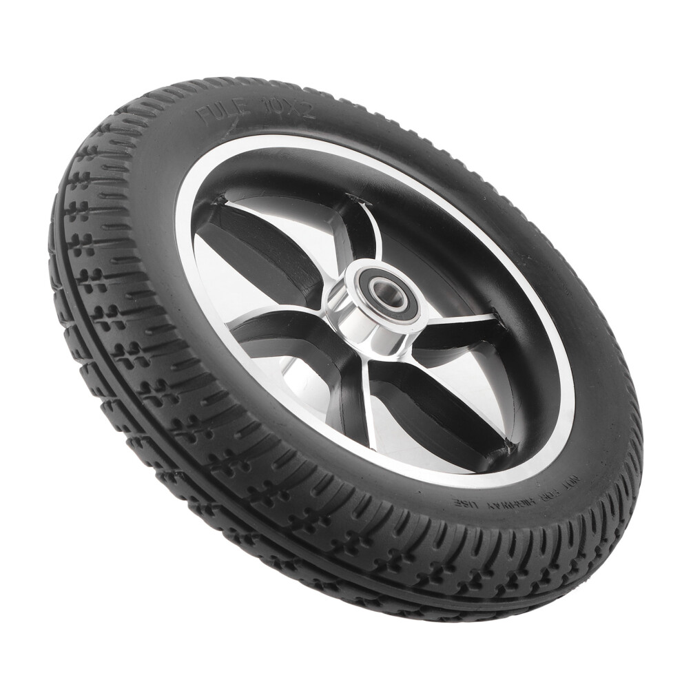 Durable 10in Solid Wheelchair Front Wheel - 12mm 6001 Bearing Hub