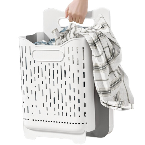 Hangable Laundry Hamper Waterproof Foldable Laundry Bin With Drain Hole Wall Hanging Bag For Delicates Underwear