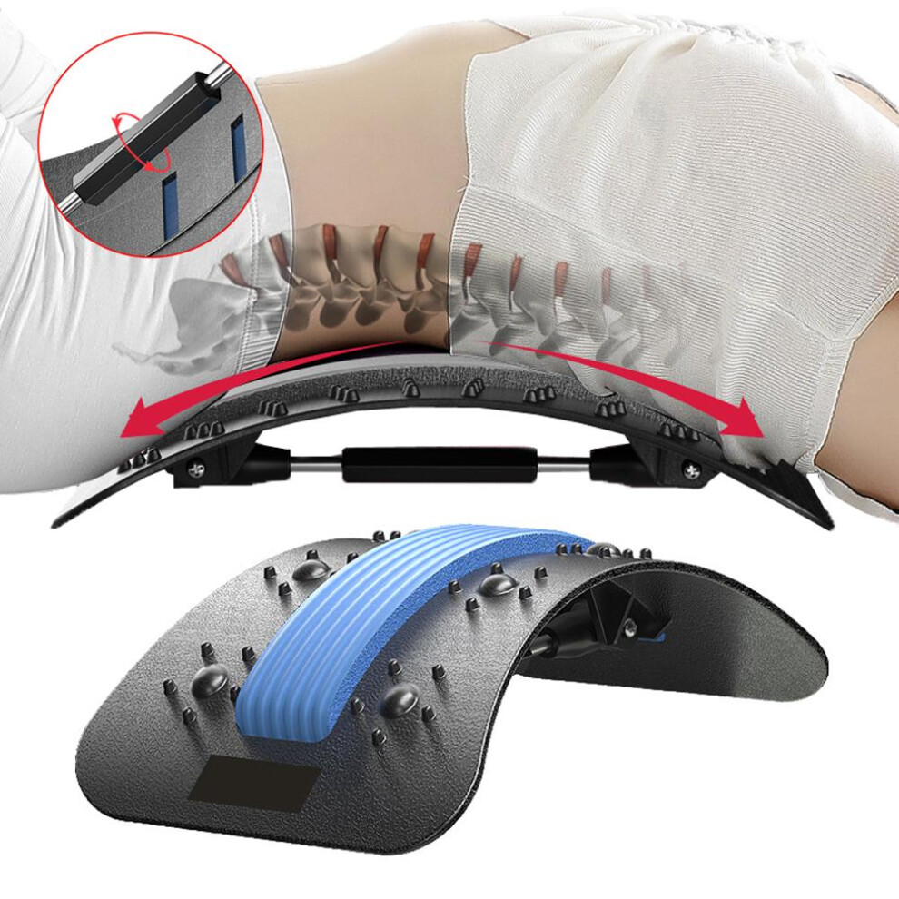 Acupressure Master, Posture Correction Lumbar Stretcher for Back Pain Relief, 3 Adjustable Levels of Spinal Decompression, Portable & Durable for