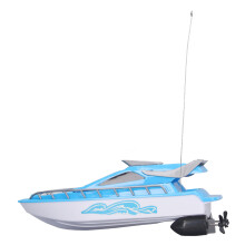 Bateau à moteur sans fil à grande vitesse, télécommande, 25x7,5x9cm, bleu