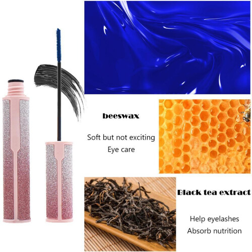 Αδιάβροχη μάσκαρα Blue Silk Fiber, με όγκο και πύκνωση, εύκολη εφαρμογή και αφαίρεση, 2