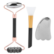 Jade Roller Gua Sha-sæt, ÆGTE JADESTENSinspirerede ansigtsværktøjer til lymfedrænage og stresslindring til Halloween-fester